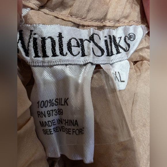 Vintage WinterSilks 100% silk full Maxi skirt Gold Size XL - Picture 11 of 12